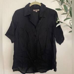 Flax Button Up Blouse Small